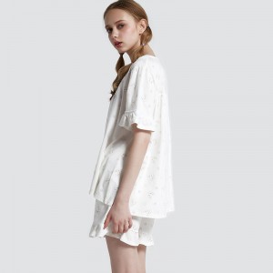 Femei Set de pijamale din bumbac cu imprimeu din bumbac-spandex