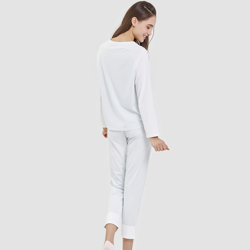 Femei Poziție set de pijamale din bumbac cu bumbac-spandex imprimat