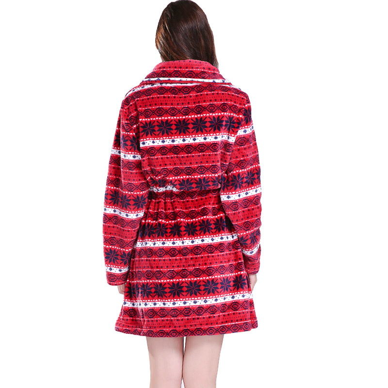 Femei cu imprimeuri Robe Flamel din fleece Pijama