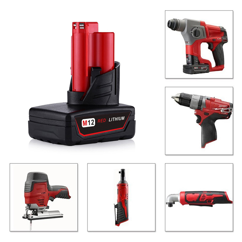 Pachet de baterii pentru scule electrice M12 Litiu 12V 6000mAh pentru Milwaukee