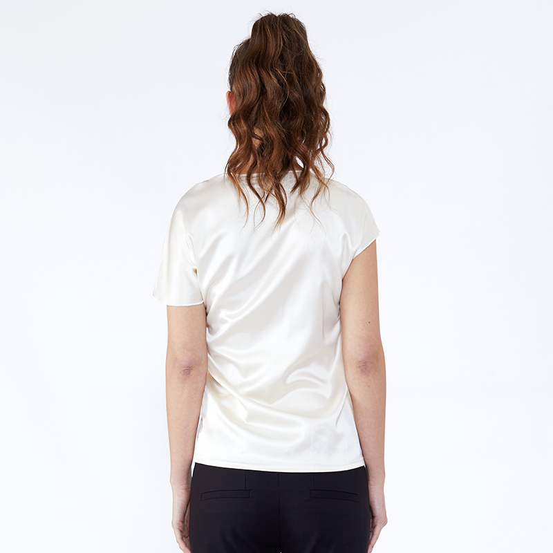 Mânecă scurtă de vară de vară primăvară nou design normal bluză albă femei