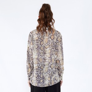 Serpentine Print Camo Saree Designs Femei Femei Bluză