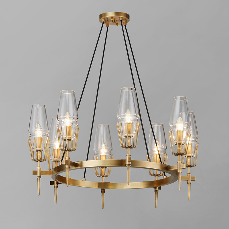 Nordic Simple Personality Glass Round Round Hotel Candelabru Km2144