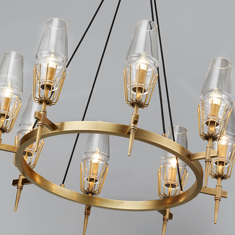 Nordic Simple Personality Glass Round Round Hotel Candelabru Km2144