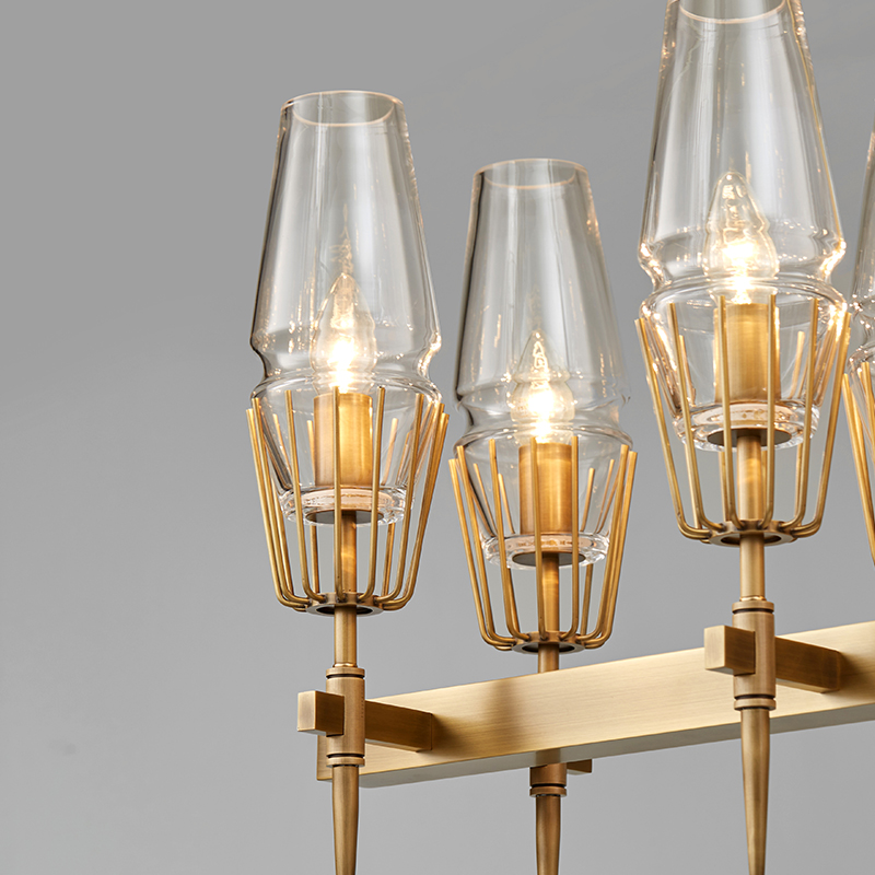 Nordic simplu personalitate sticlă fier de călcat restaurant lung candelabru Km2145