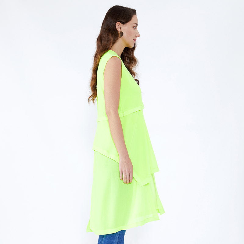 Design fluorescent verde Loose Plus bluză și top lungă de damă