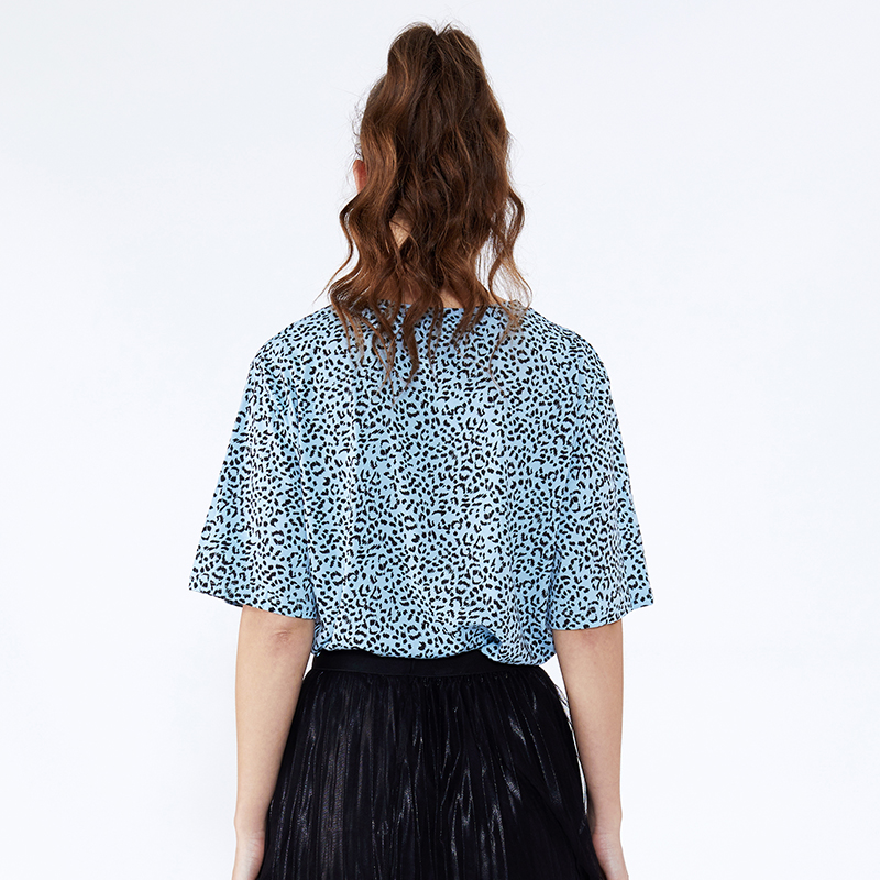 Leopard Print Imbrăcăminte pentru femei Bumbac Sarees Designuri Bluză imprimată