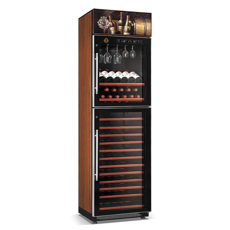 Racior de vin cu compresor de înaltă eficiență Seria Crown 2 uși 175W / 360W răcitor direct vin