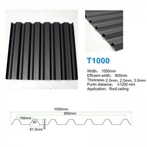T1000 Black High Peak ASA PVC UPVC Placă de acoperiș Foaie de acoperiș rezistentă la apă