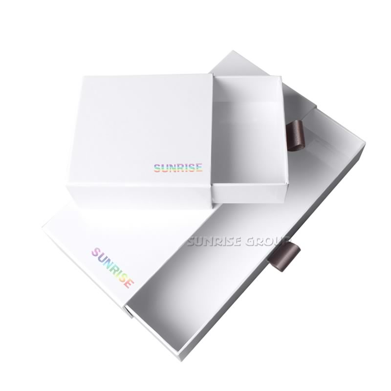 Cutie cadou de ambalare albă pură de lux, cu logo personalizat