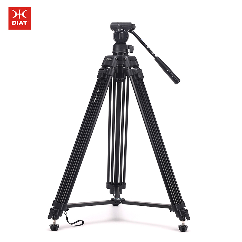 Noul design Diat DT650 Trepied video profesional cu trepied de înaltă trepied din aliaj de magneziu video trepied