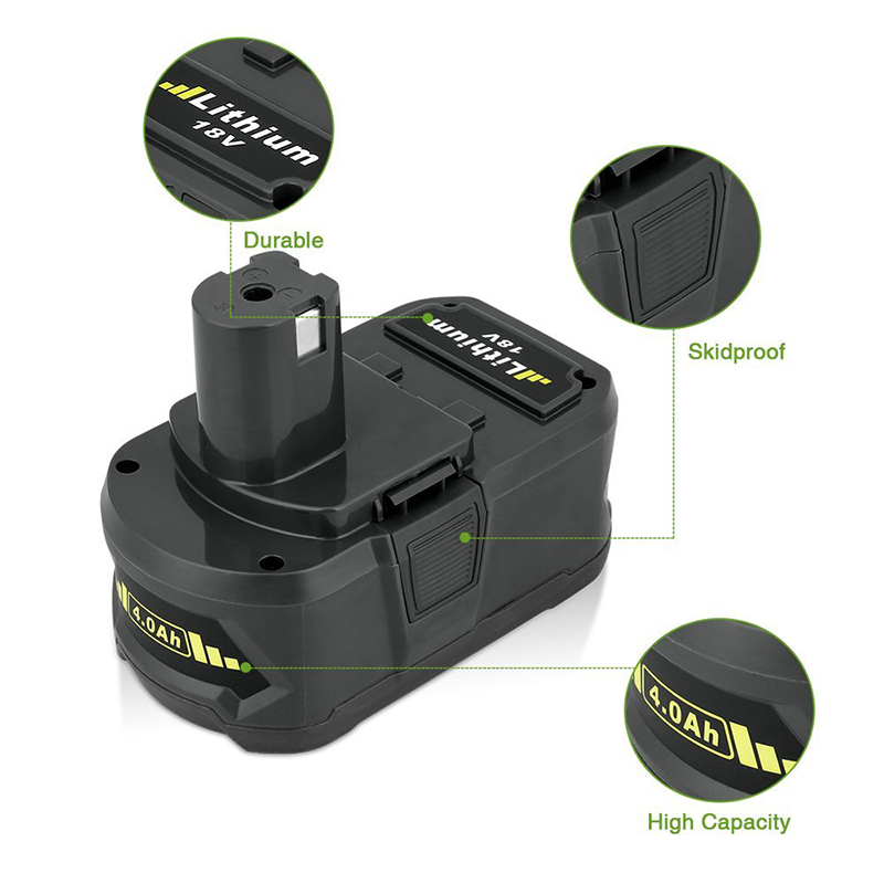 Li-ion 4000mAh 18V Baterii fără semne de înlocuire pentru Ryobi P105, P106, P107, P108