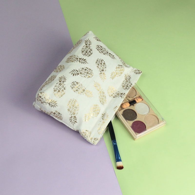 Twill 100% populară fibră de ananas Geantă cosmetică populară