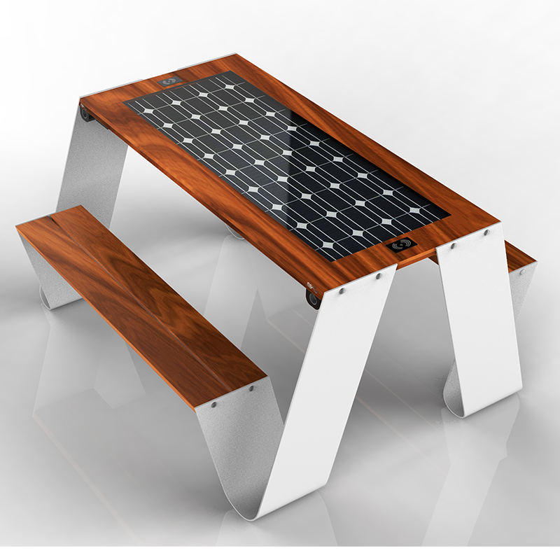 Noul design pentru picnic în aer liber mobilier solar set de mese pentru parcuri inteligente