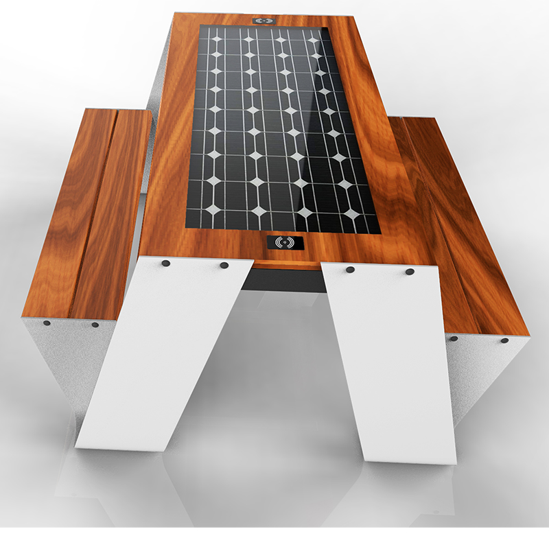 Noul design pentru picnic în aer liber mobilier solar set de mese pentru parcuri inteligente