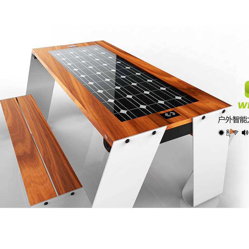 Noul design pentru picnic în aer liber mobilier solar set de mese pentru parcuri inteligente