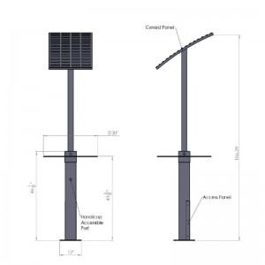 Solar Power Outdoor Intelligent Intelligence Advertising Pole Charing Station Station pentru mobil