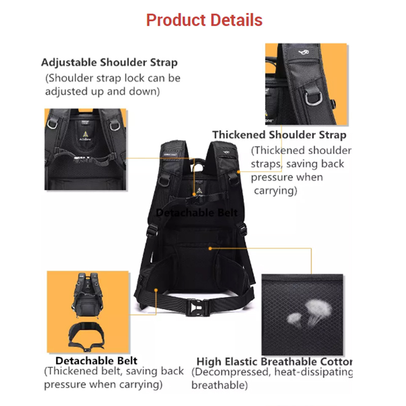 Diat TH550 Nou proiectat rucsac negru impermeabil pentru trepied pentru camera foto portbagaj capacitate mare camera laptop