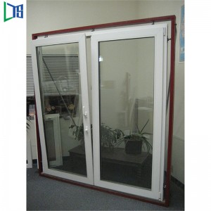 Înclinare din aluminiu din sticlă dublă cu deschidere în două căi și întoarcerea ferestrelor Filipine cu strat de pulbere gri