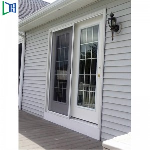 Uși glisante duble din aluminiu cu geamuri duble de securitate cu As2047 și acoperire cu pulbere finisată