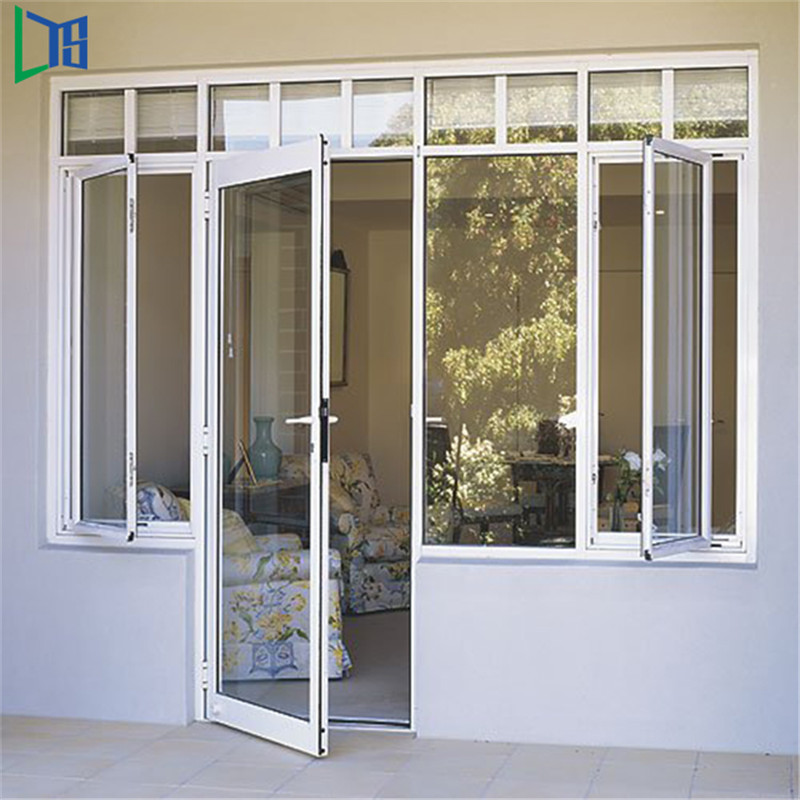 Ușa din sticlă batantă din aluminiu dublă glazurată pentru clădiri comerciale de grad comercial cu acoperire cu pulbere