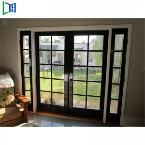 Proiectare ușă batantă din aluminiu din sticlă Malaezia Ușa batantă din carcasă din aluminiu cu acoperire cu pulbere cu geam dublu sau grană de lemn finisată