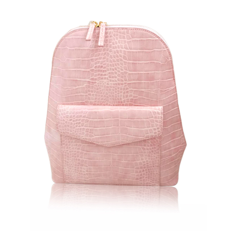 HD0823 --- 2019 Nou stil de rucsac din piele PU croco roz pentru femeie