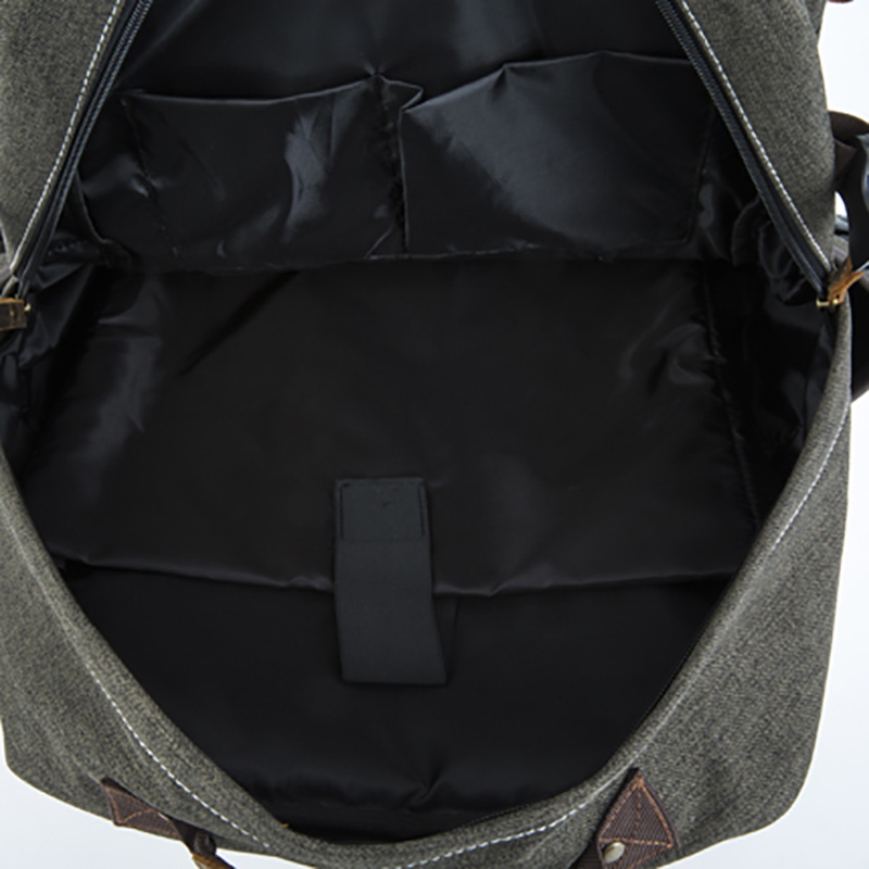 18SC-6891D Armata Verde Durabel Pânză Rucsac din piele naturală Laptop Business Bagbag Pachet de călătorie autentic