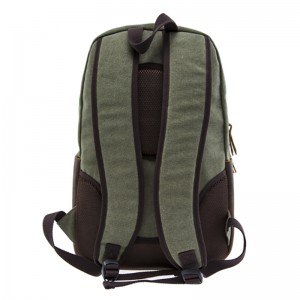 17SC-6456D Bine ați venit Rucsac de călătorie de pânză verde durabil, ecologic, cu compartiment pentru laptop de până la 15,4 inci
