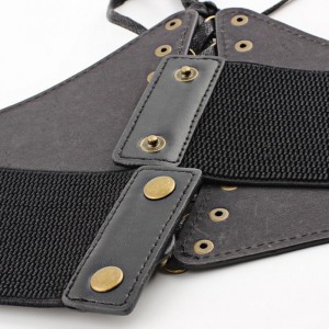 HD0823 - Curea de talie elastică combinată PU combinată personalizată