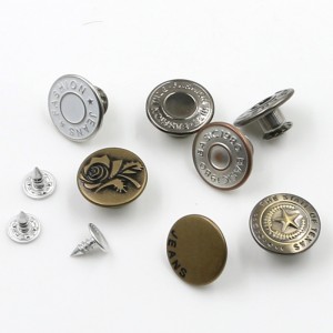 Buton de tipar rotund din metal imprimat la modă personalizat pentru blugi 10