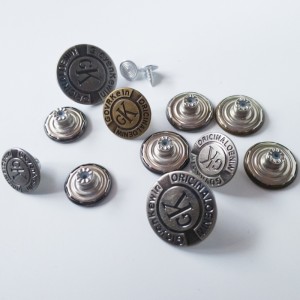 Buton de tipar rotund din metal imprimat la modă personalizat pentru blugi 10