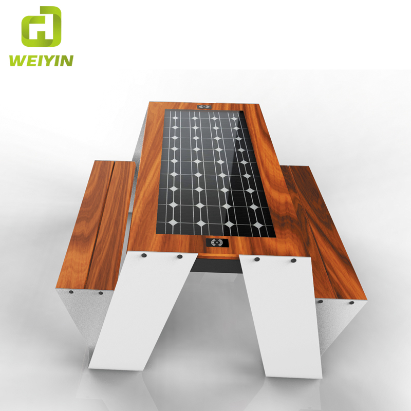 Furnizorul de masă din oțel picnic solar solar pentru încărcarea telefonului în aer liber