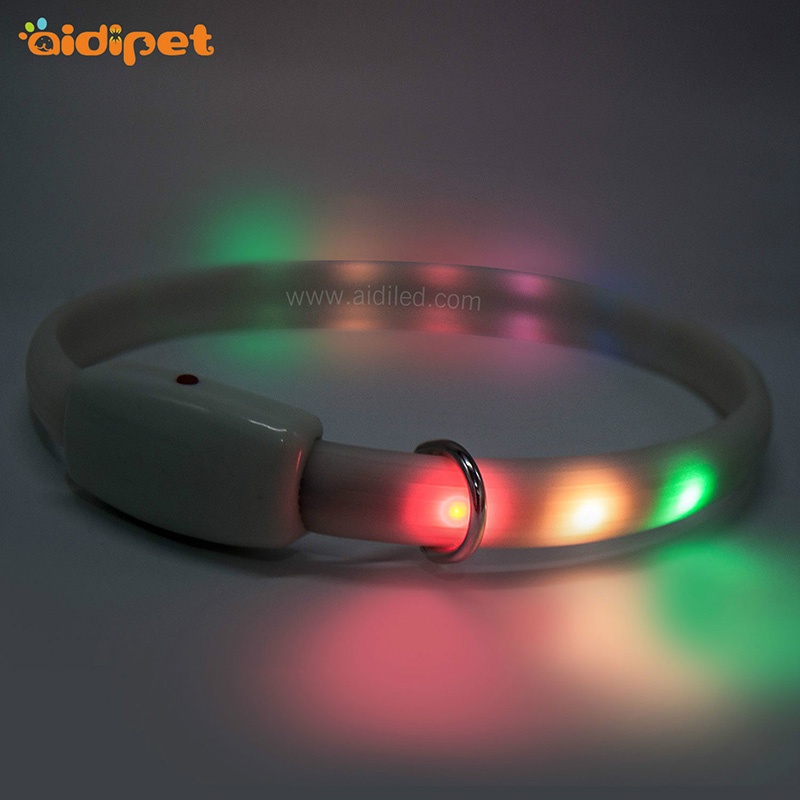 Pet cadou silicon personalizat colorat câine colier LED câine guler electronic