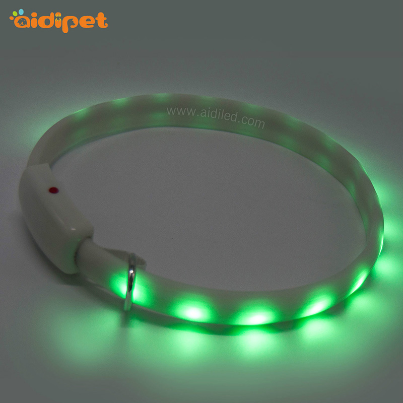 Pet cadou silicon personalizat colorat câine colier LED câine guler electronic