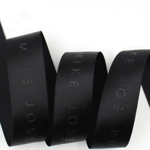 logo personalizat colorat imprimare folie emboss imprimat panglică din satin negru