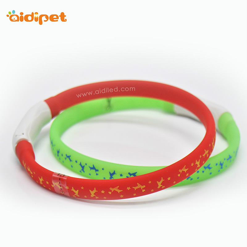 Promoțional colorat Usb reîncărcător intermitent intermitent silicon led guler de control de la distanță guler pentru animale de companie impermeabil și leashes