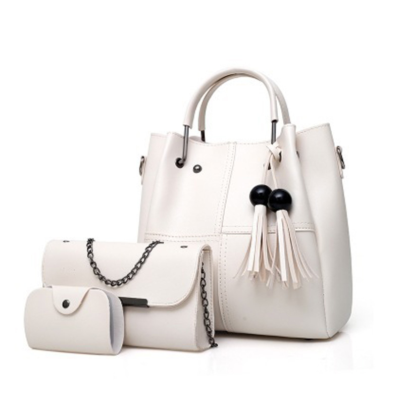 HD0827--3 PC-uri pe set Femei PU Tote din piele PU Geantă portabilă din piele PU Monedă din piele PU