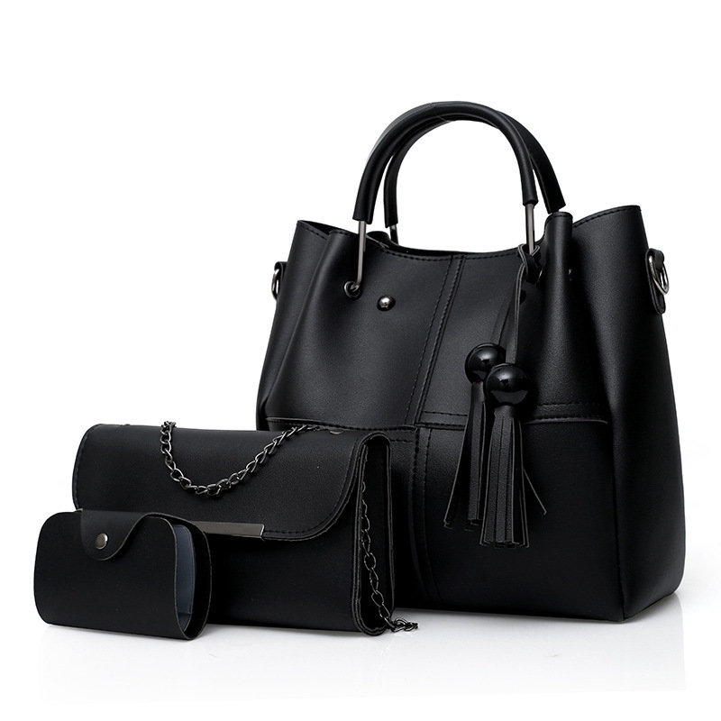 HD0827--3 PC-uri pe set Femei PU Tote din piele PU Geantă portabilă din piele PU Monedă din piele PU