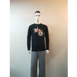 Pulover cu imprimeu NEGRU CARTOON RLMS0028F