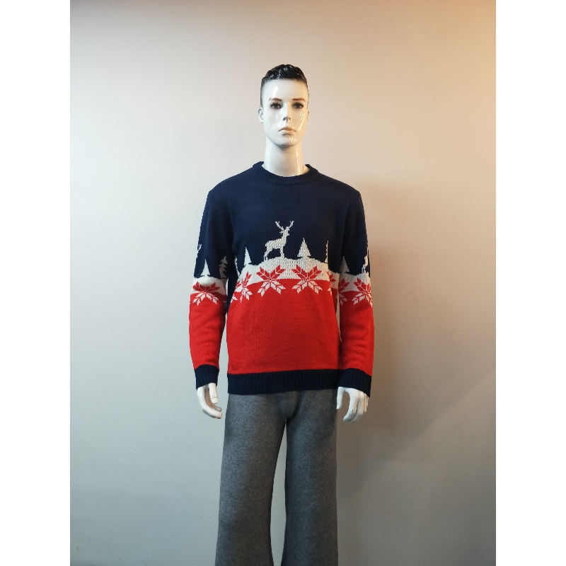 Pulover cu imprimeu NAVY u0026 RED RLMS0051F