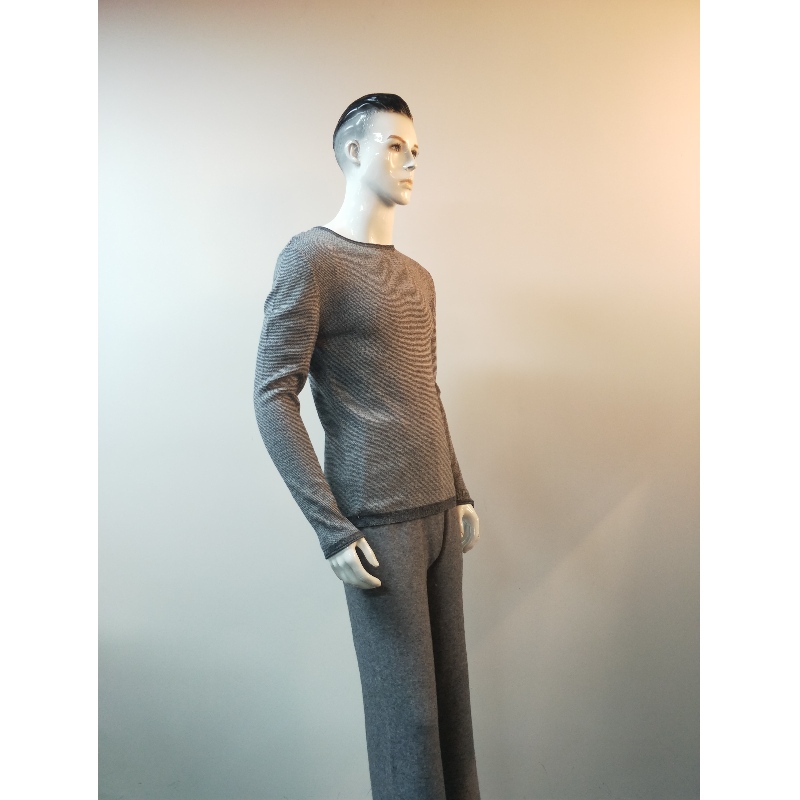 GREY CREW NECK SWEATER RLMS0061F