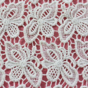 Noul bumbac din țesătură de dantelă din bumbac este foarte frumos pentru țesăturile de fluture solubile în apă
