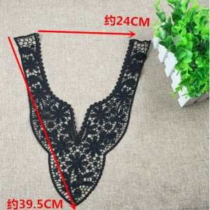 Elegant Womens DIY Negru Floral Lace Colier Aplicare Collar Fabric pentru rochie