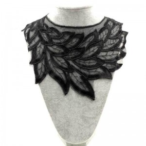 100% Poliester Negru Big Flower Colier Lace Collar Fabric Trim DIY Broderie Lace Fabric Aplicatii Coliere Aplicatii Cusut Craft