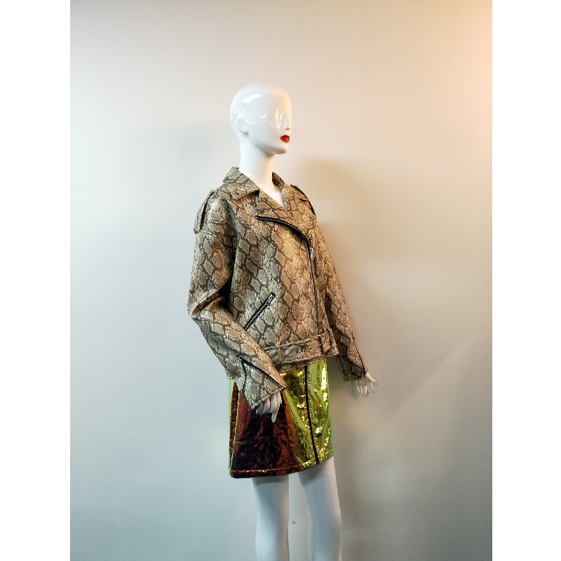 Jacheta PU din SERPENTINE BROWN RLWPJ0009N
