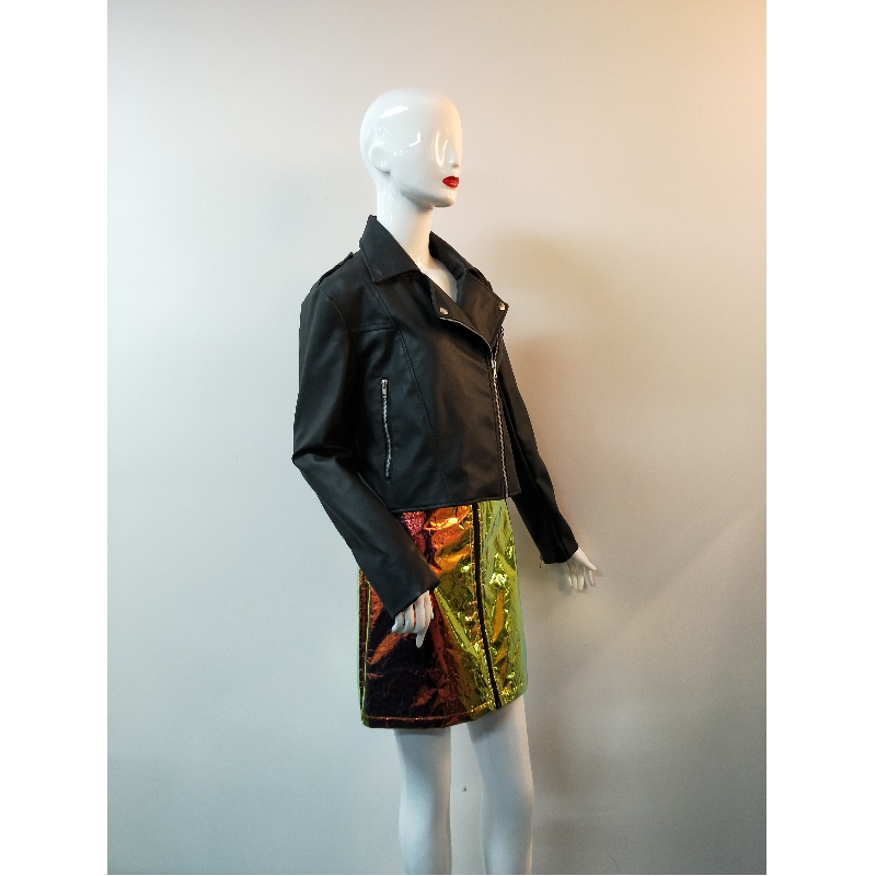 JACKET BLACK PU BIKER RLWPJ0010N