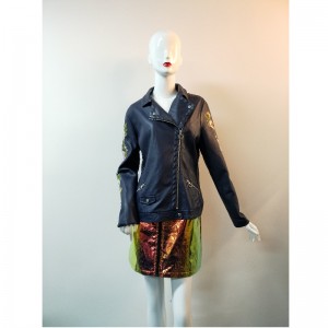 NAVY BROWN PU JACKET RLWPJ0017N