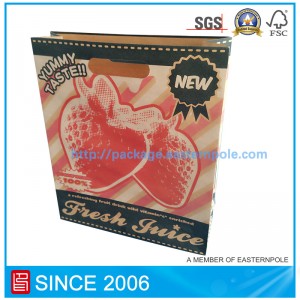 Material pungă de hârtie reciclată cu mâner tăiat