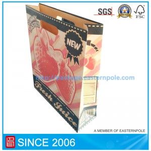 Material pungă de hârtie reciclată cu mâner tăiat